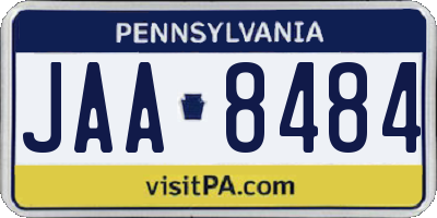 PA license plate JAA8484