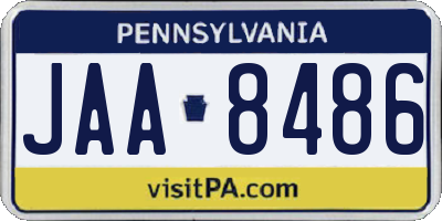 PA license plate JAA8486