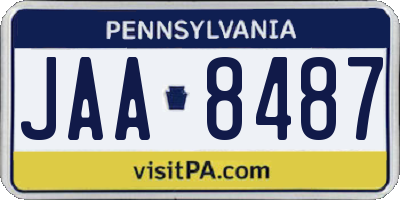 PA license plate JAA8487