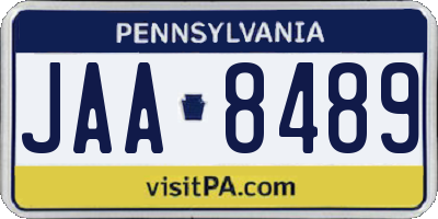 PA license plate JAA8489