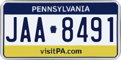 PA license plate JAA8491