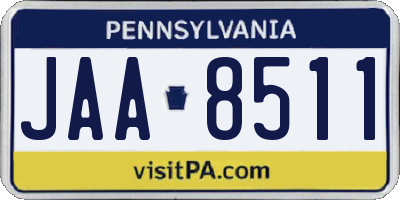 PA license plate JAA8511