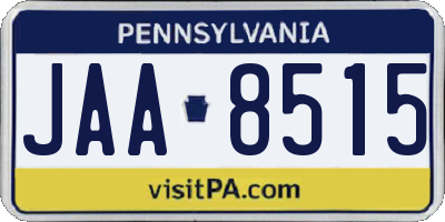 PA license plate JAA8515