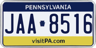 PA license plate JAA8516