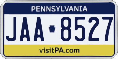 PA license plate JAA8527