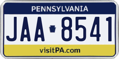 PA license plate JAA8541