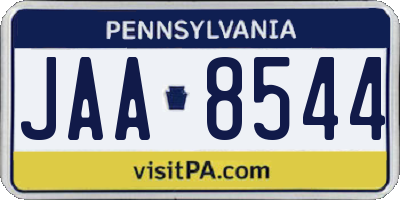 PA license plate JAA8544