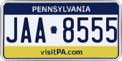 PA license plate JAA8555