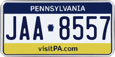 PA license plate JAA8557