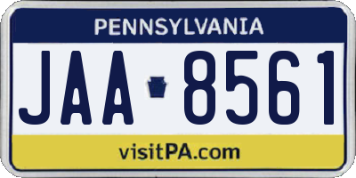 PA license plate JAA8561