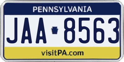 PA license plate JAA8563