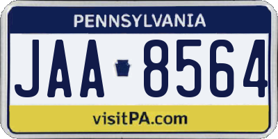 PA license plate JAA8564