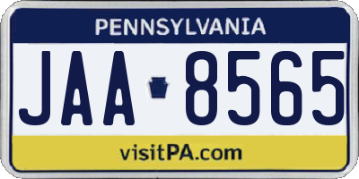 PA license plate JAA8565