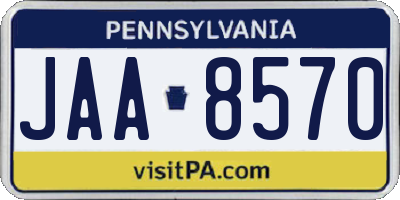 PA license plate JAA8570