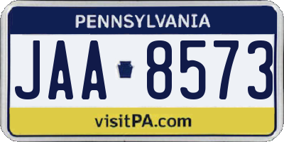 PA license plate JAA8573