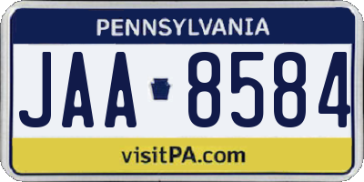 PA license plate JAA8584