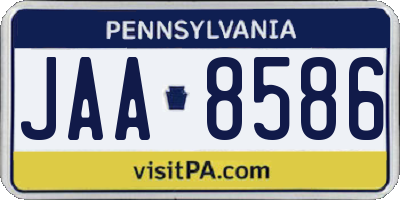 PA license plate JAA8586