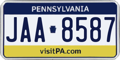 PA license plate JAA8587