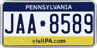 PA license plate JAA8589