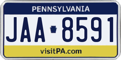 PA license plate JAA8591