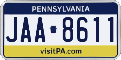 PA license plate JAA8611