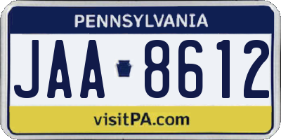 PA license plate JAA8612