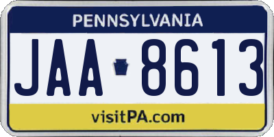 PA license plate JAA8613