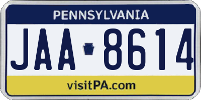 PA license plate JAA8614