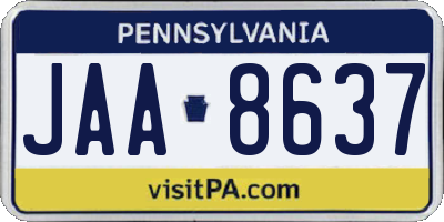 PA license plate JAA8637