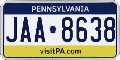 PA license plate JAA8638