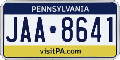 PA license plate JAA8641