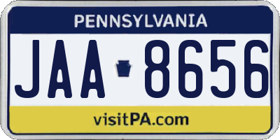 PA license plate JAA8656