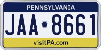 PA license plate JAA8661