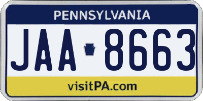 PA license plate JAA8663