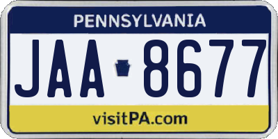 PA license plate JAA8677