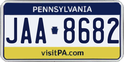 PA license plate JAA8682