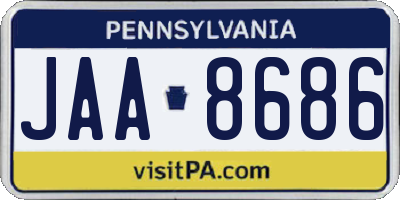 PA license plate JAA8686