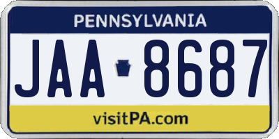 PA license plate JAA8687