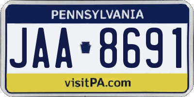 PA license plate JAA8691