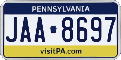 PA license plate JAA8697