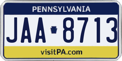 PA license plate JAA8713