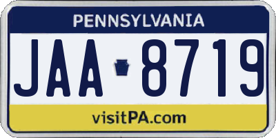 PA license plate JAA8719