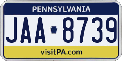 PA license plate JAA8739