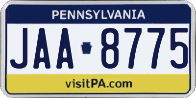 PA license plate JAA8775