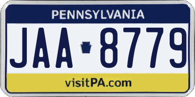 PA license plate JAA8779