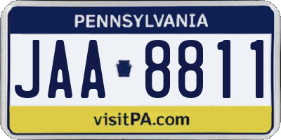 PA license plate JAA8811