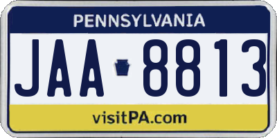 PA license plate JAA8813