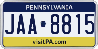 PA license plate JAA8815