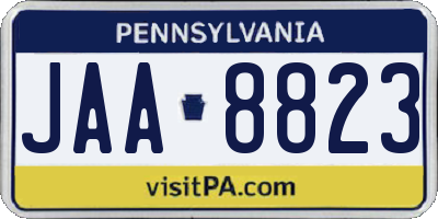 PA license plate JAA8823