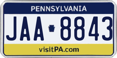 PA license plate JAA8843